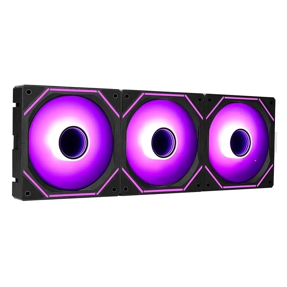 Kit com 3 Ventoinhas Gamer Magneto Pro, ARGB 5v Controle Remoto/Placa Mãe, Preto