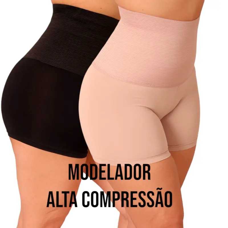 Bermuda Modeladora Anágua Cinta Short Feminino Modelador Alta Compressão Reduz Medidas pos parto - 1