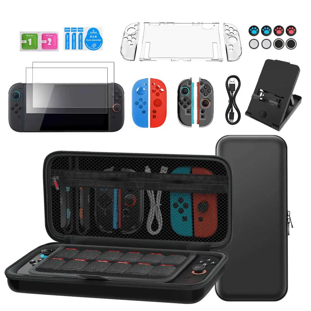 Estojo de Transporte para Nintendo Switch 2 (2025), Bolsa de Viagem Portátil com Revestimento Rígido e Protetor, Nylon Balístico Durável, Leve e de Grande Capacidade, Acessórios para Switch 2