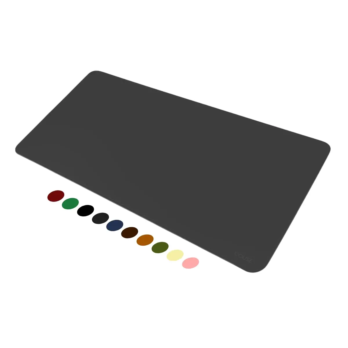 Mouse Pad Desk Pad Couse em Couro Ecológico 90x40cm + Porta-Copos Premium (Cinza)