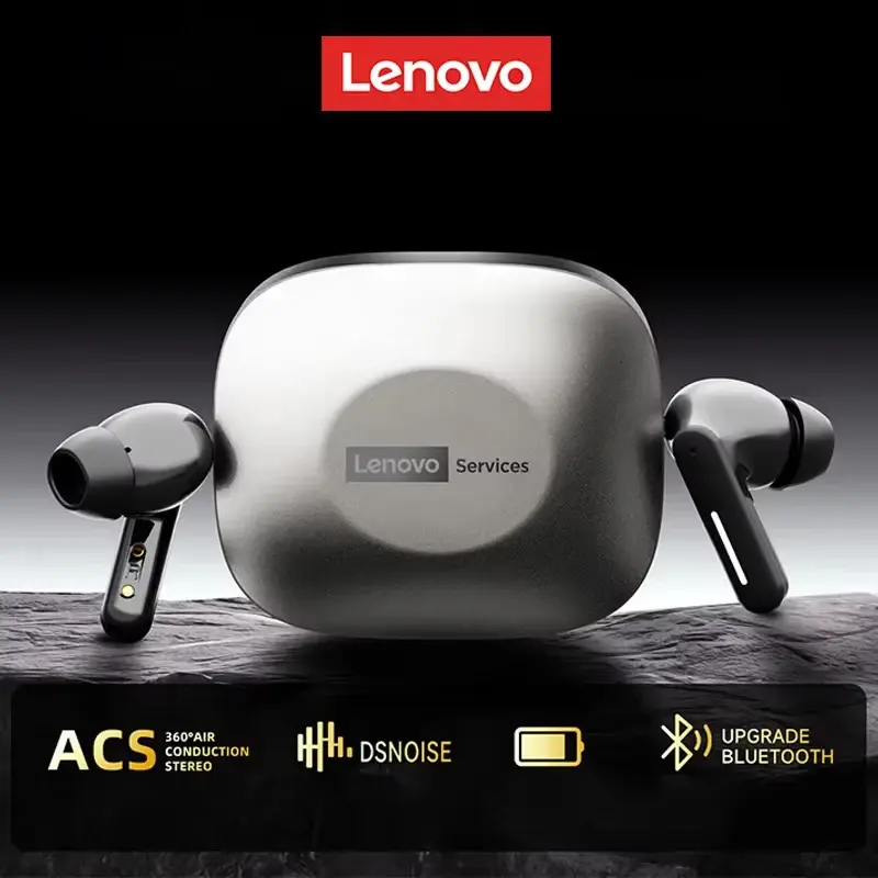 Novo Fone de Ouvido Bluetooth Sem Fio Lenovo LE209 com Cancelamento de Ruído ANC, Música HiFi, Bateria de 30H e Headset para Jogos