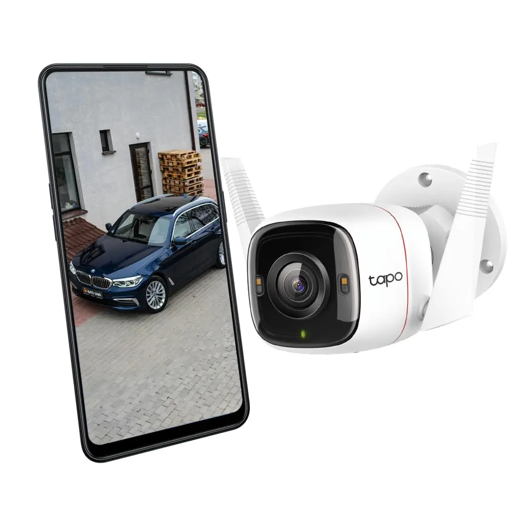 TP-Link Tapo C320WS Câmera de Segurança Wi-Fi Externa Tipo Bullet, 2K QHD 4MP, Visão Noturna Colorida Starlight até 30 m, Detecção por IA de Pessoas e Veículos, Ethernet, IP66 e MicroSD até 512 GB