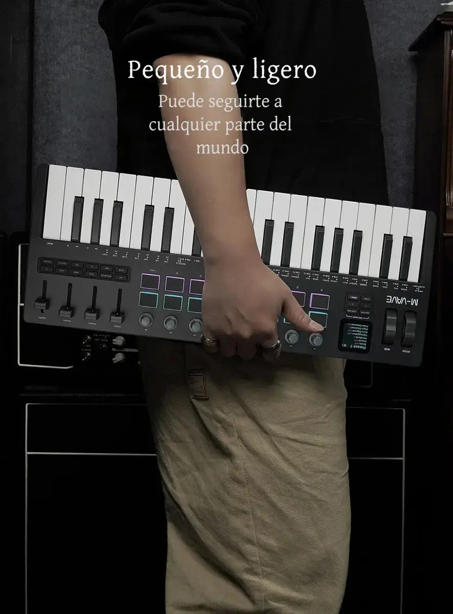 Controlador Midi M-vave Smk-37 Pro Com Almofada De Bateria thumbnail 2
