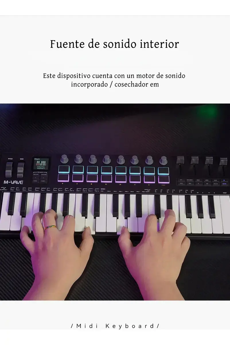 Controlador Midi M-vave Smk-37 Pro Com Almofada De Bateria thumbnail 3