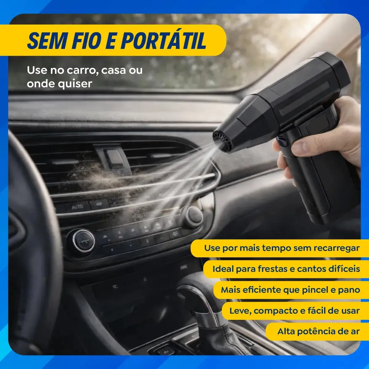 Mini Ventilador Soprador Ar Turbo 130000RPM Sem Fio Recarregável USB 3 Níveis Jato Forte Portátil Multiuso Limpeza Teclado Carro Acende Churrasqueira Simake thumbnail 3