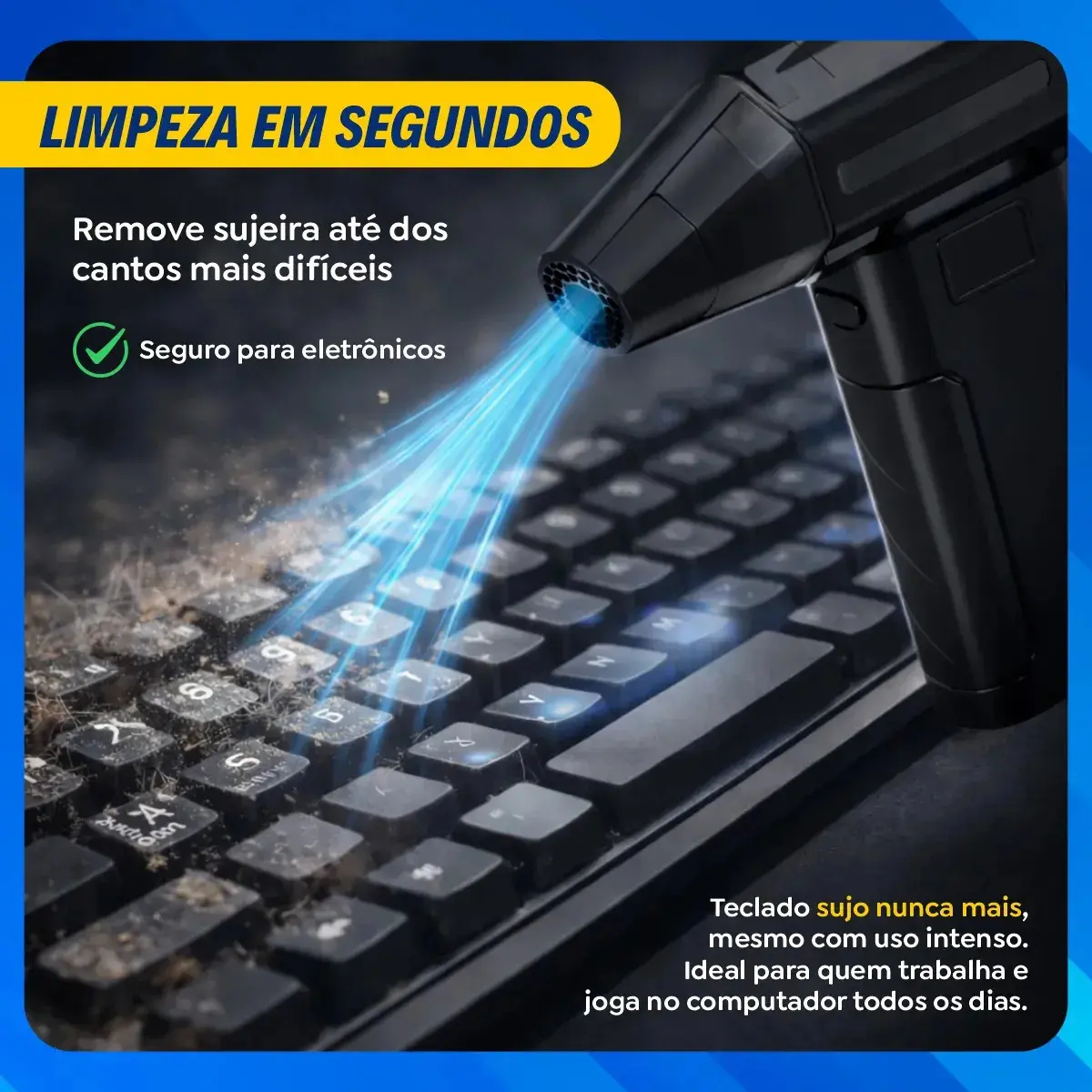 Mini Ventilador Soprador Ar Turbo 130000RPM Sem Fio Recarregável USB 3 Níveis Jato Forte Portátil Multiuso Limpeza Teclado Carro Acende Churrasqueira Simake thumbnail 4