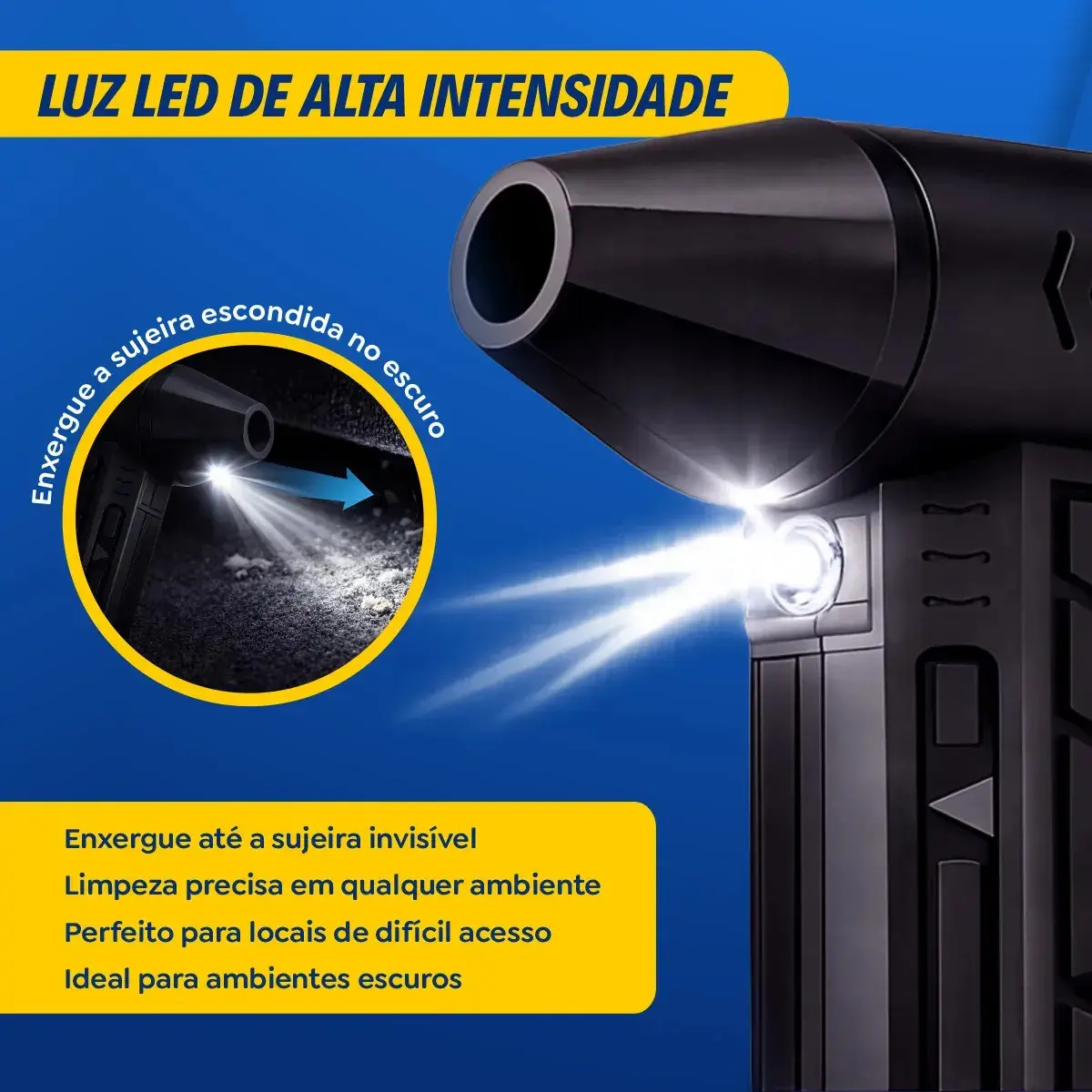 Mini Ventilador Soprador Ar Turbo 130000RPM Sem Fio Recarregável USB 3 Níveis Jato Forte Portátil Multiuso Limpeza Teclado Carro Acende Churrasqueira Simake thumbnail 8