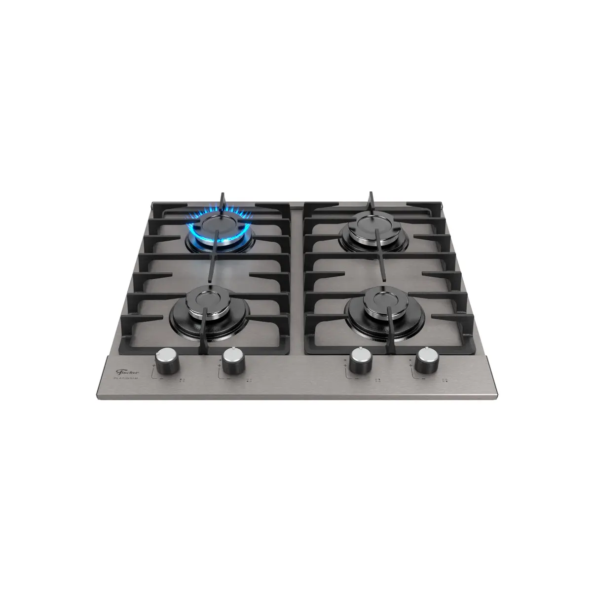 Fischer Cooktop à Gás 4 Bocas Platinium Prime Trempe Ferro Fundido 38430-107471