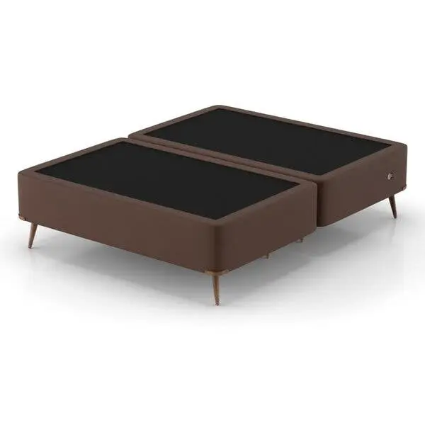 Base Box Queen 158x198x45cm Com Porta Usb Dupla Yescasa Marrom