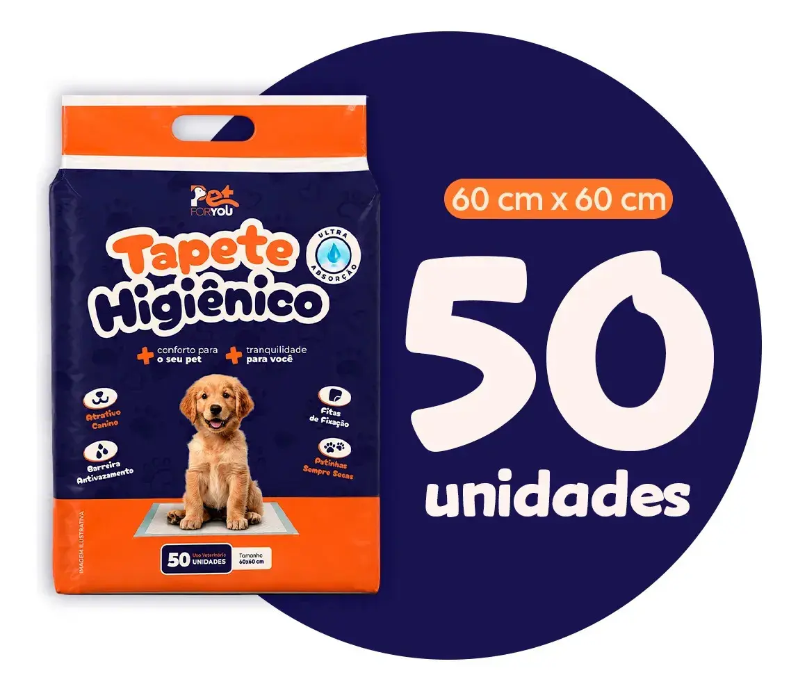 Tapete Higiênico Pet 50 Unidades 60x60 Descartável Cão Gato thumbnail 2