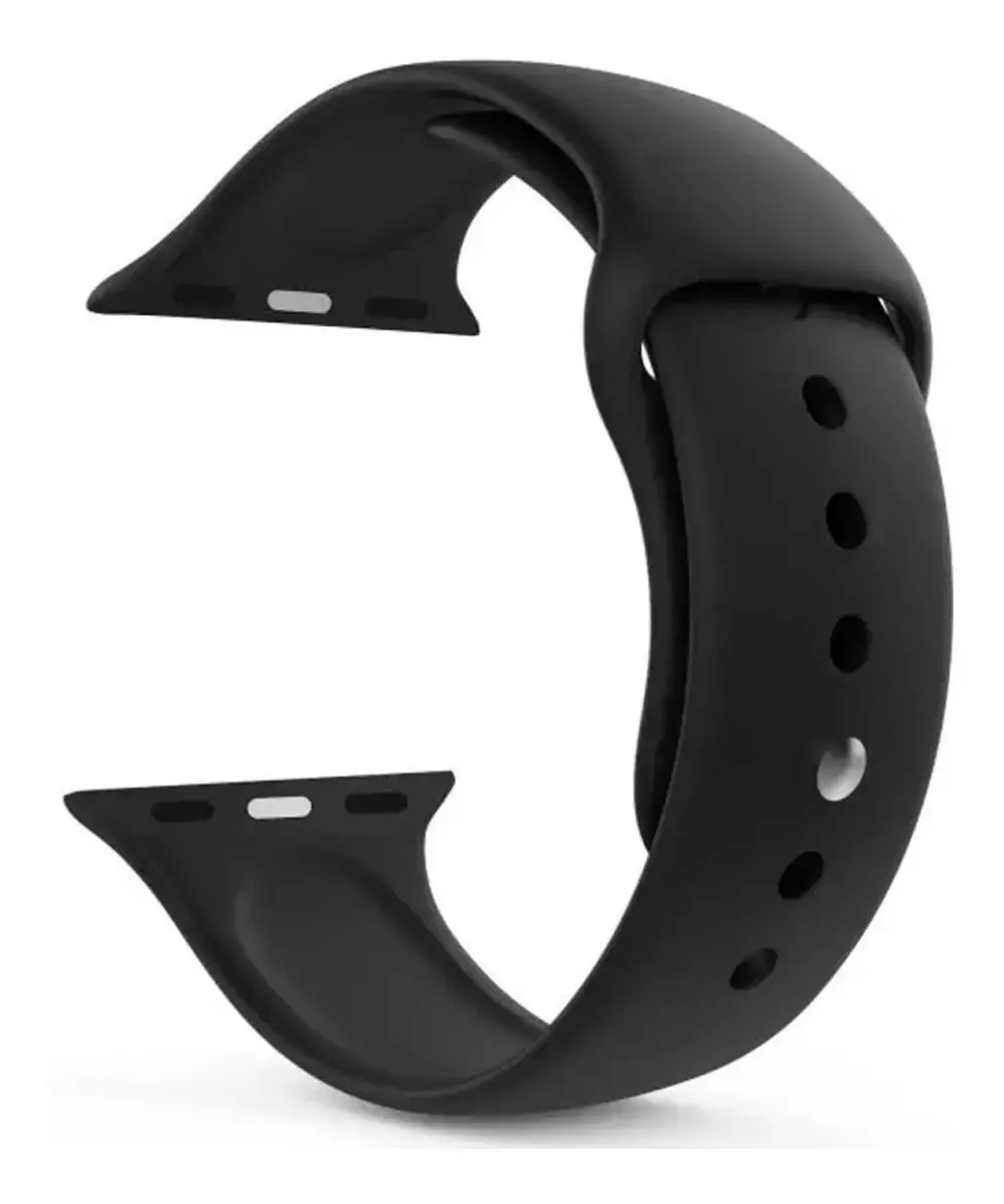 Pulseira de Silicone Importados Ltda Apple Watch 42mm 44mm 45mm Preto thumbnail 3