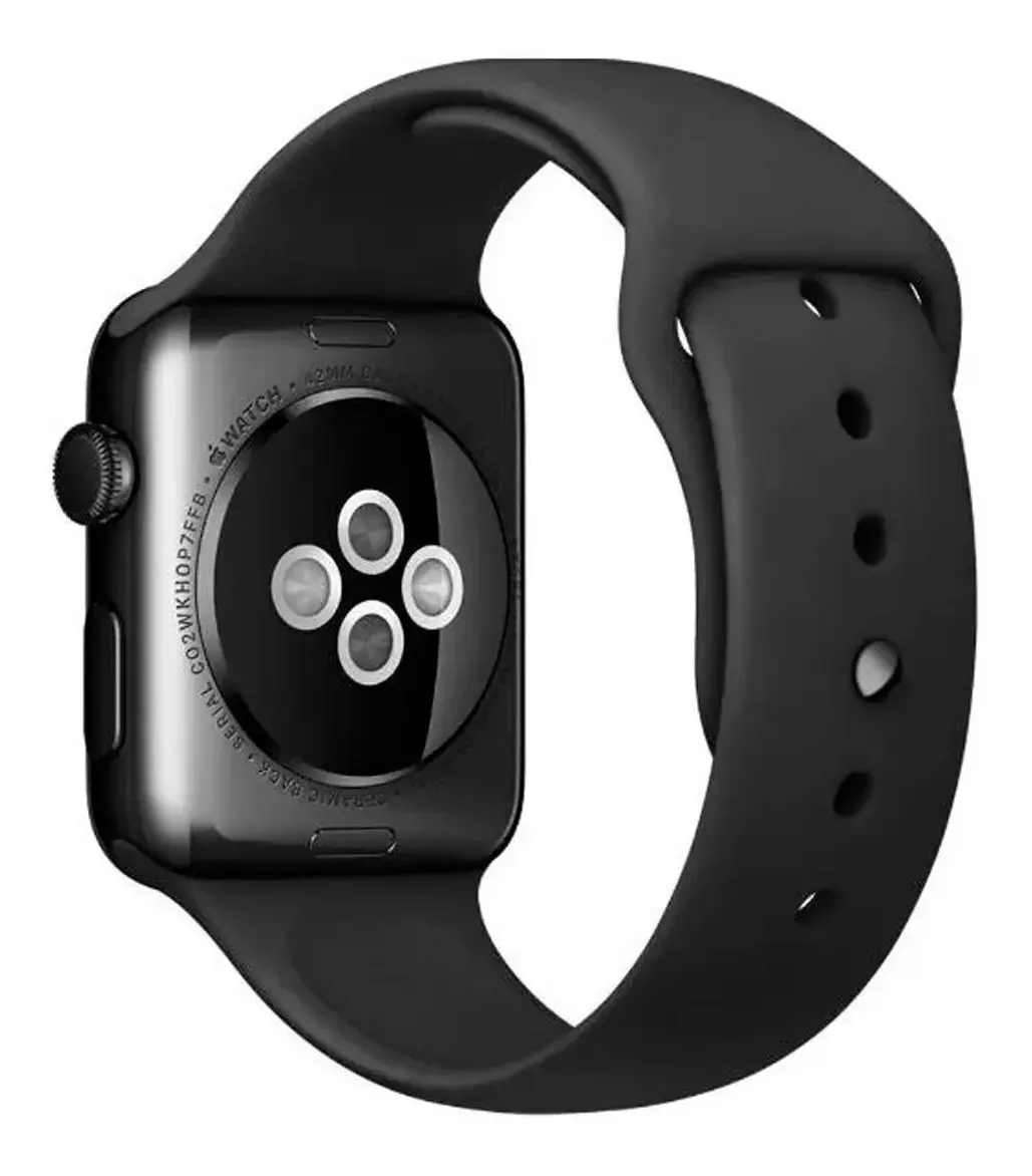 Pulseira de Silicone Importados Ltda Apple Watch 42mm 44mm 45mm Preto thumbnail 4