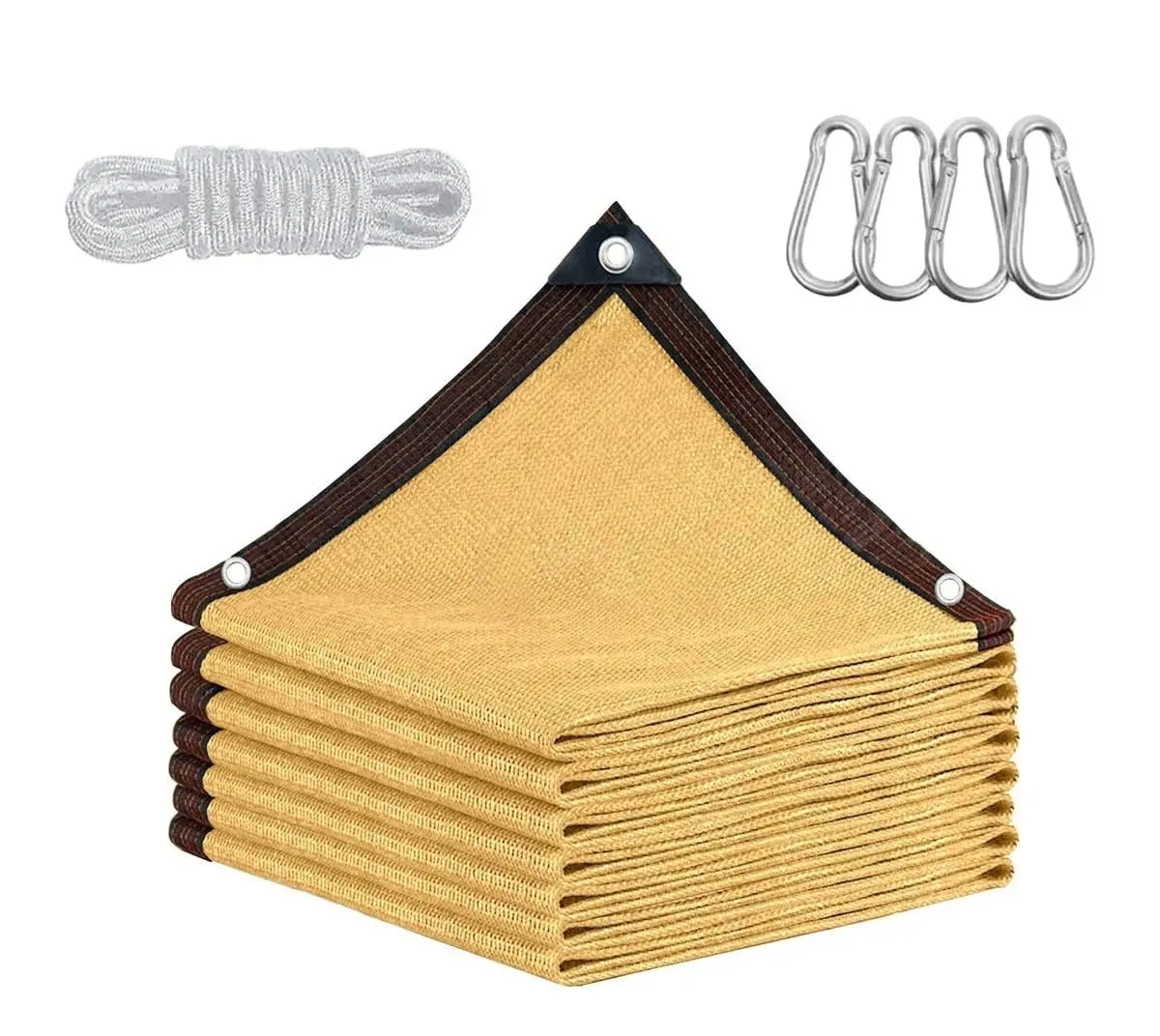 Trailabo Toldo de Lona com Rede de Sombra Criptografada Engrossada 2x3 m, 90% Bloqueio Solar para Garagem, Piscina e Jardim, Cantos Reforçados, Proteção UV para Área Externa - Bege