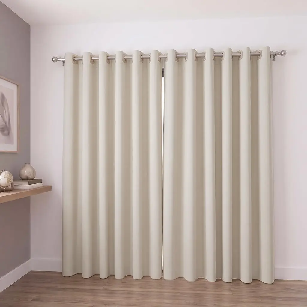 Cortina Blackout 2,70m x 1,80m, 2 Partes com 16 Ilhoses, Bloqueia até 80% da Luz, Reduz Calor e Protege dos Raios UV, Lavável em Máquina, Ideal para Varão até 2m – MC Cortinas