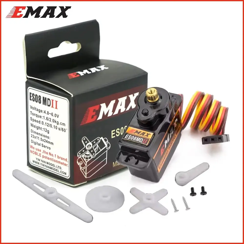 Emax ES08MD ES08MDII 4-6.0V 2kg Mini Servo Digital com Engrenagem Metálica Plug Futaba/JR para Acessórios de Helicóptero TREX 450
