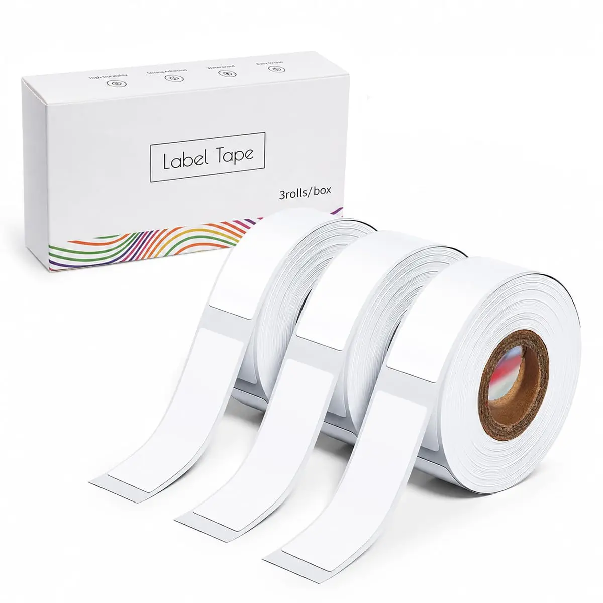 3 Rolo de etiqueta adesiva compatível com Mini Impressora adesivo térmico 15 × 40 mm à prova d'água 200 etiquetas/rolo - Branco