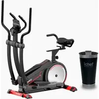 Elíptico + Bicicleta Ergométrica Easy Way Genis Polishop e Copo Térmico Ichef Com Tampa Smart Cup 600 ml Preto | Bivolt