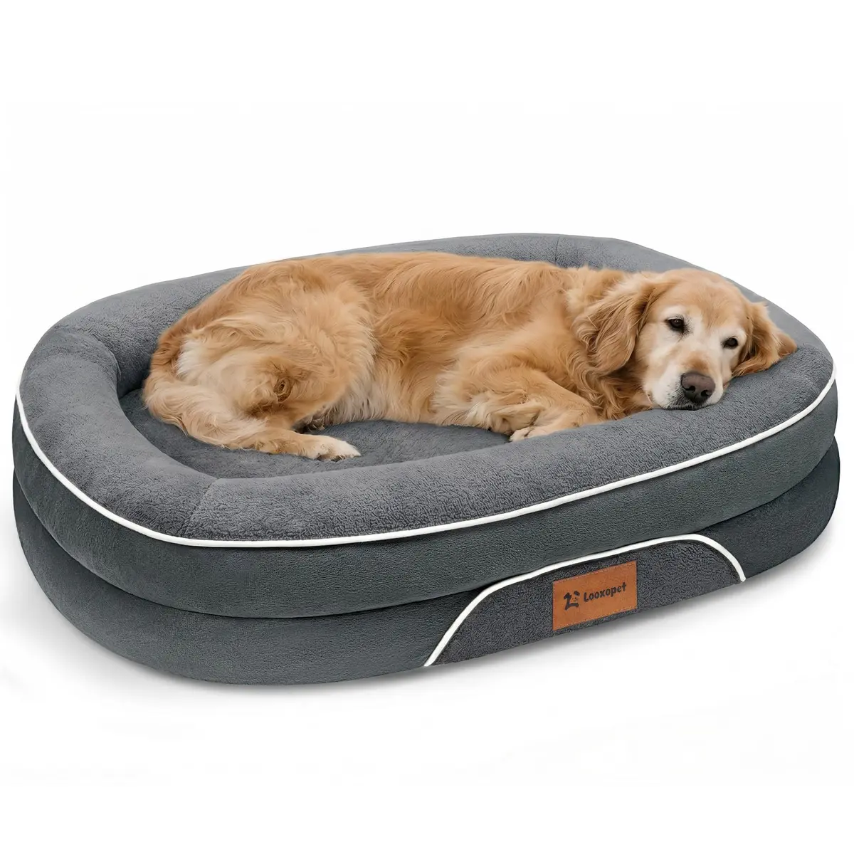 Cama Ortopédica para Cachorros Grandes 90x70 Capa Removível e Lavável | Espuma de Ovo, Camada Interna Impermeável, Base Antiderrapante, Tecido Macio