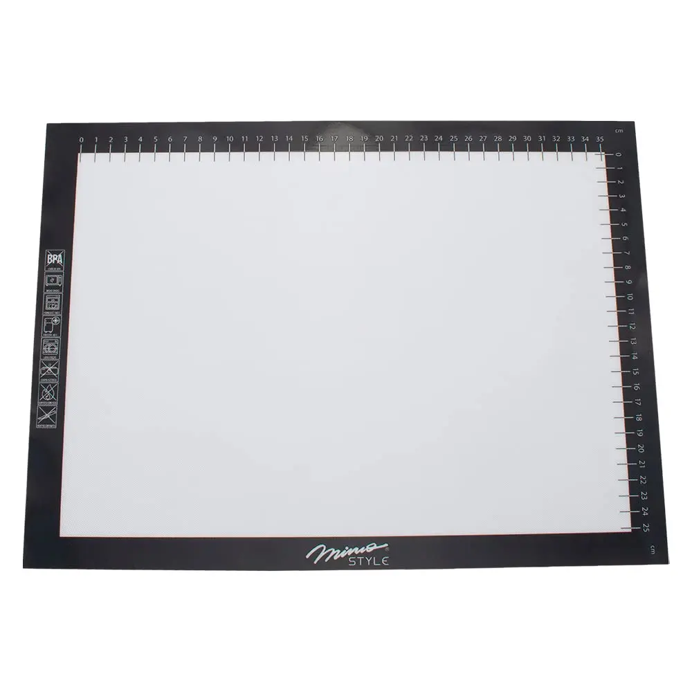 Mimo Style Folha de Silicone com Fibra de Vidro para Assar Antiaderente 40x30cm, Com Medidas em CM Ideal para Grelhas e Fornos, Massas de Torta e Pizza, Suporta Até 220ºC e Não Precisa Untar