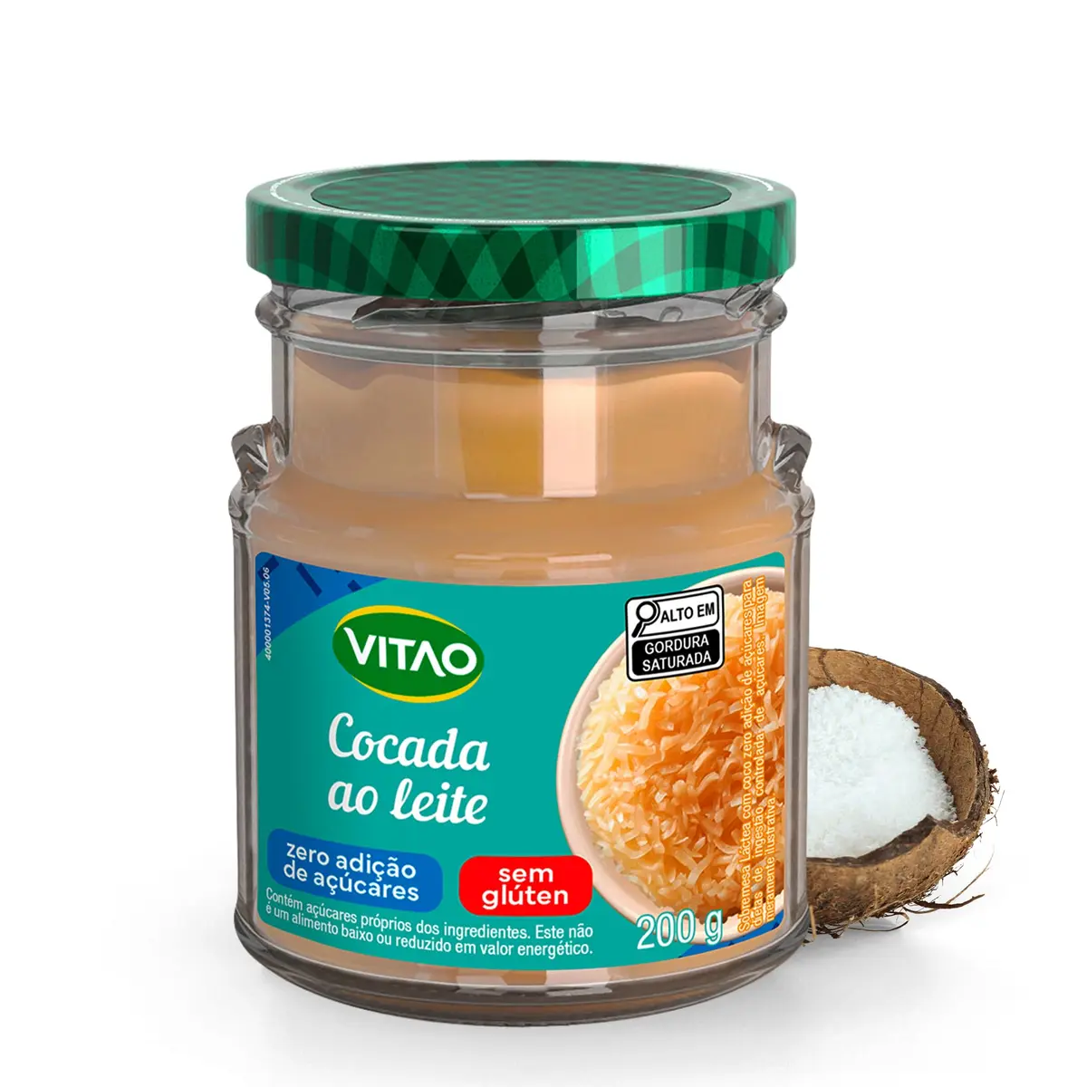 VITAO Cocada ao Leite Zero Açúcar 200g – Sem Glúten, Textura Cremosa - 1