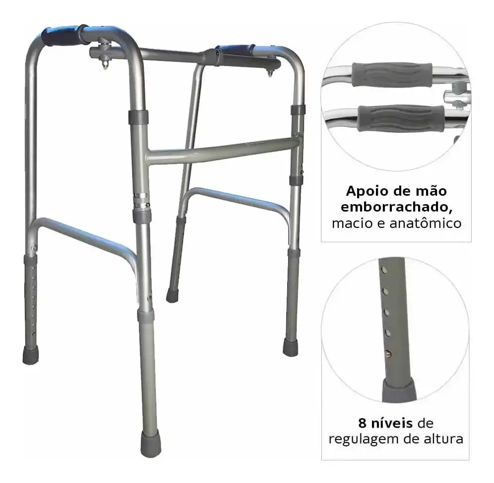 Andador Dobrável Alumínio Dellamed D10 Pop 3 em 1 thumbnail 5