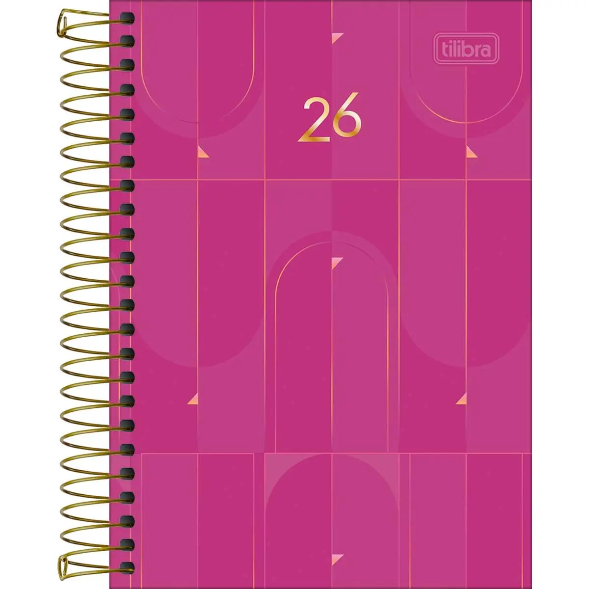 Tilibra - Agenda Executiva Espiral Diária 129 x 187 cm Spot Feminina 2026 - Rosa
