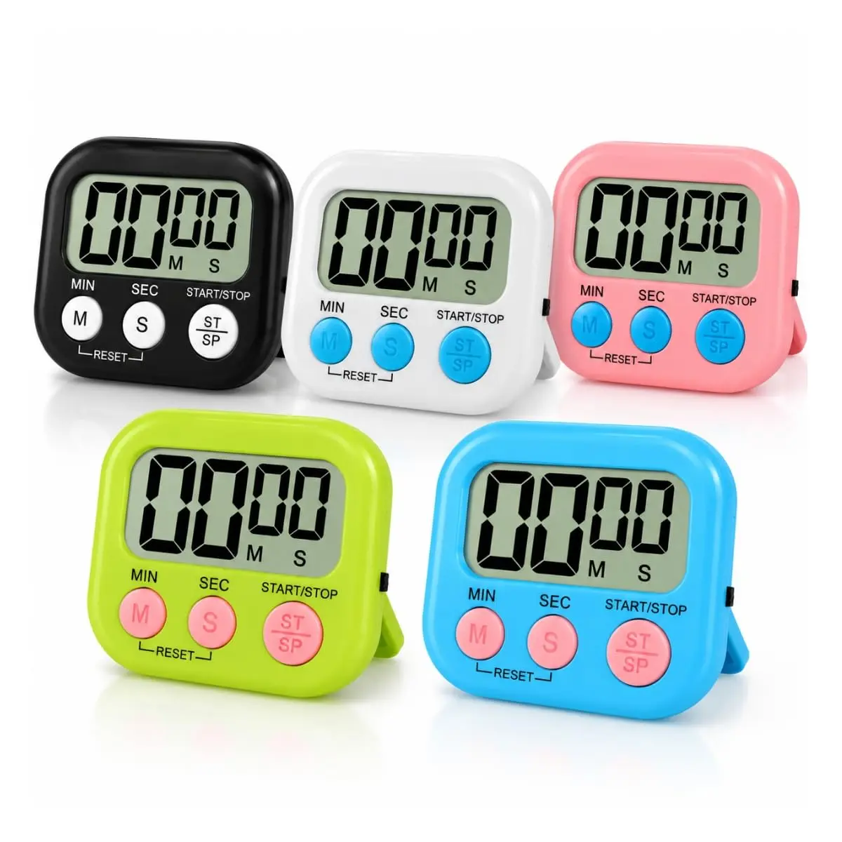 Timer Digital Cozinha Cronômetro Temporizador LCD Grande com Ímã Variável | Alarme, Suporte Para Mesa Ou Gancho Cor Variável - 1