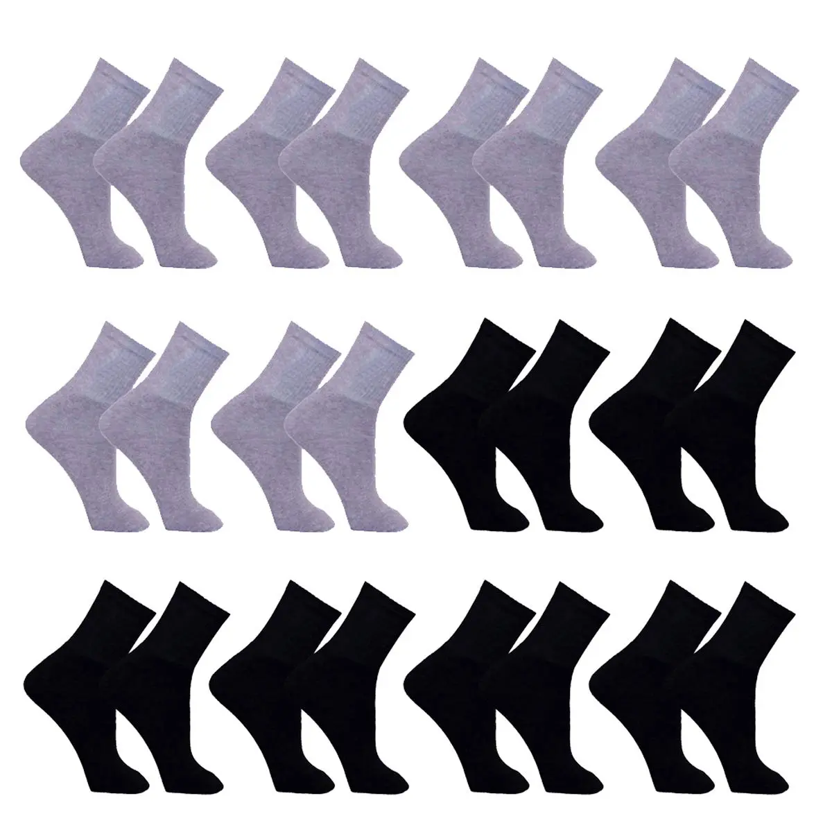 Meia Masculina Kit 12 Pares Cano Alto Sport Algodão Tamanho 39 a 43