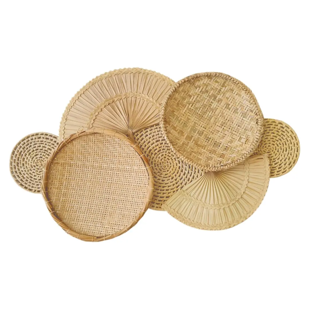 Composição Decoração De Parede Boho Composição Cestos Palha Erva Doce