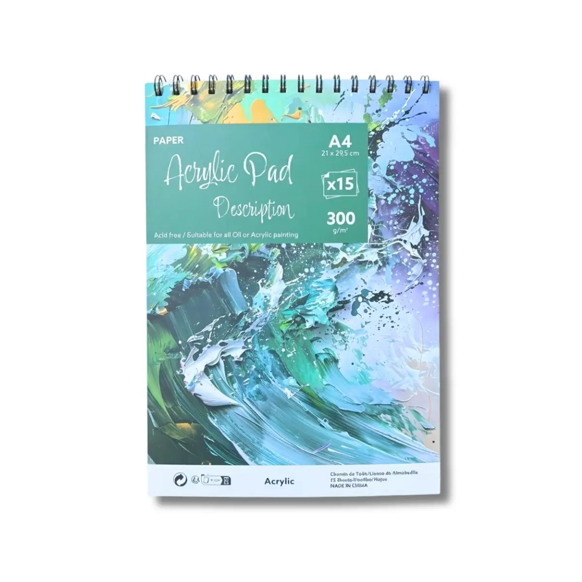 Caderno de Desenho Folhas Grossas 300g Bloco A4 Esboço Pintura 15 Folhas