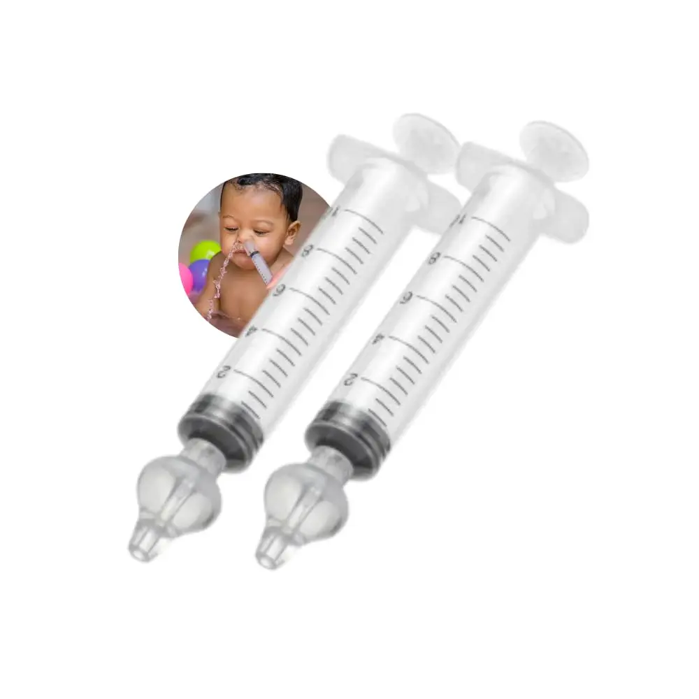 Kit Lavagem Nasal Bebê com 2 Seringas com Ponta de Silicone – Limpeza Nasal Infantil com Seringa - Limpeza Nasal Manual, Lavagem do Nariz para Bebês - Shop100