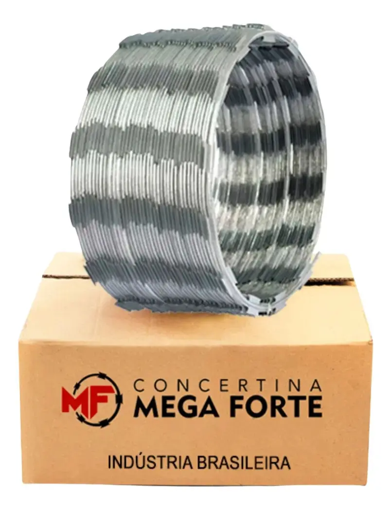 Concertina Simples 30cm Galvanizada 10m Mega Forte