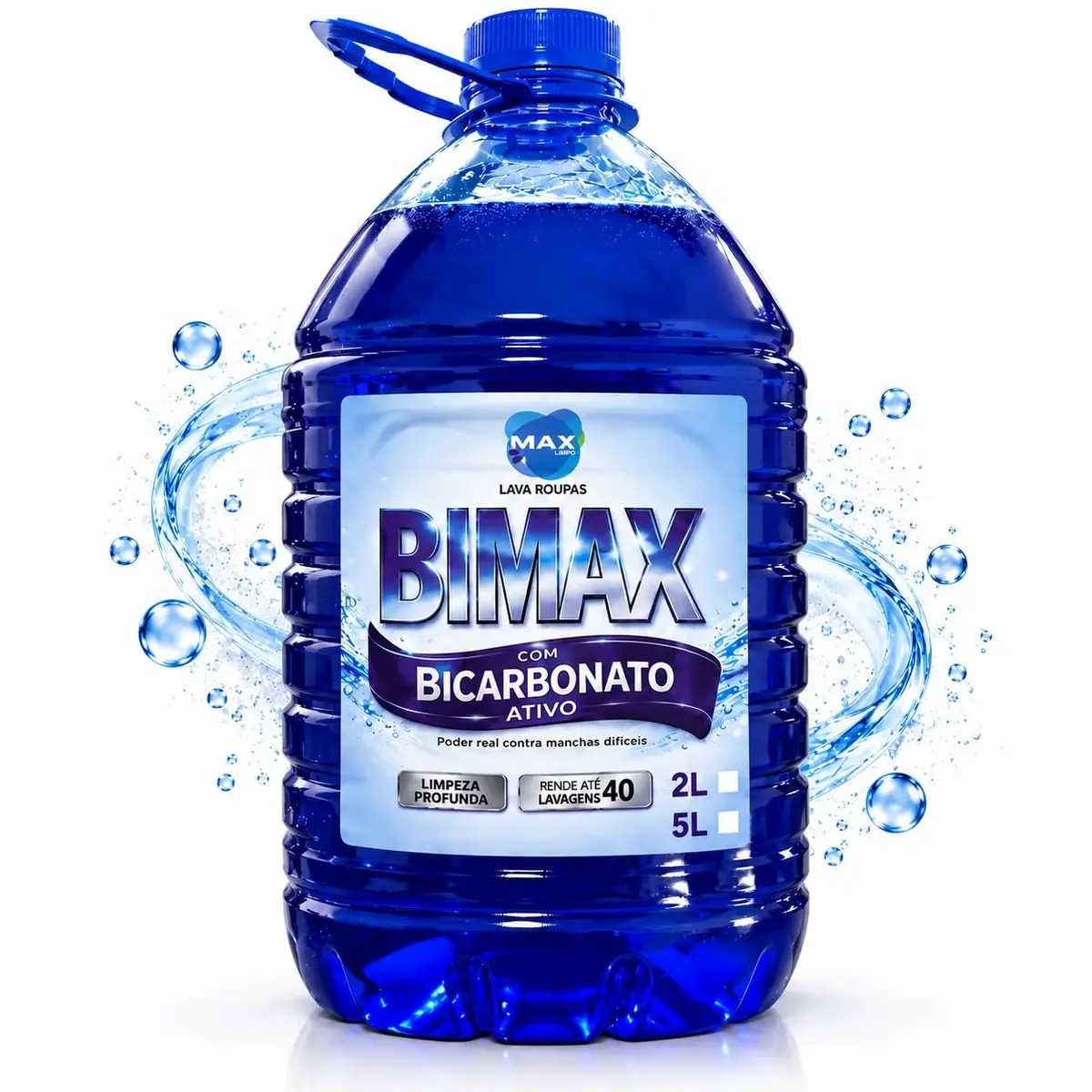 Lava Roupas Com Bicarbonato BIMAX 5L - Limpeza Profunda
