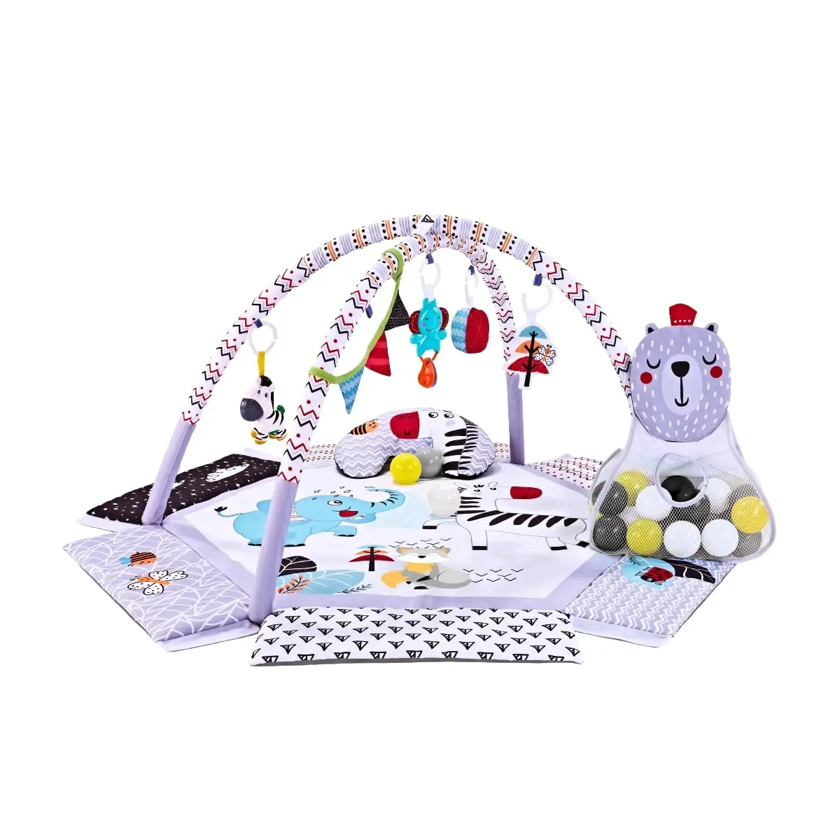Maxi Baby Tapete Ginásio Com Bolinhas Para Bebê Movie Cinza