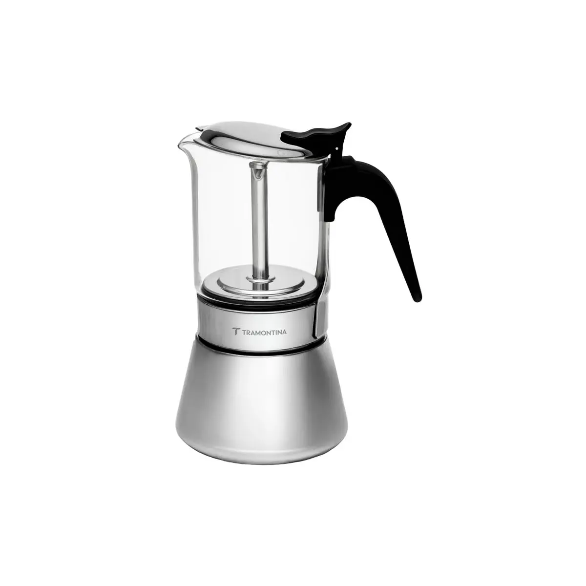 Tramontina Cafeteira Italiana em Aço Inox e Vidro Borossilicato para Espresso 300 ml