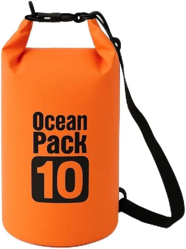Bolsa Seca Estanque Impermeável 10L Ocean Pack para Praia Caiaque e Trilha (Laranja)