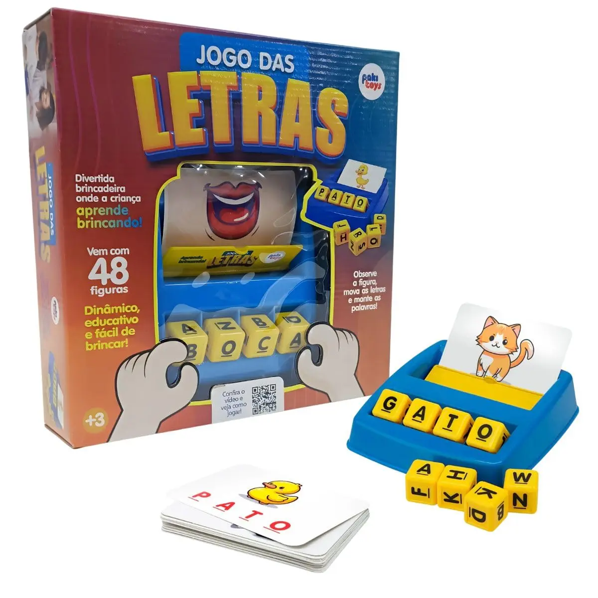 Jogo das Letras Brinquedo Educativo 48 Figuras Ilustrativas
