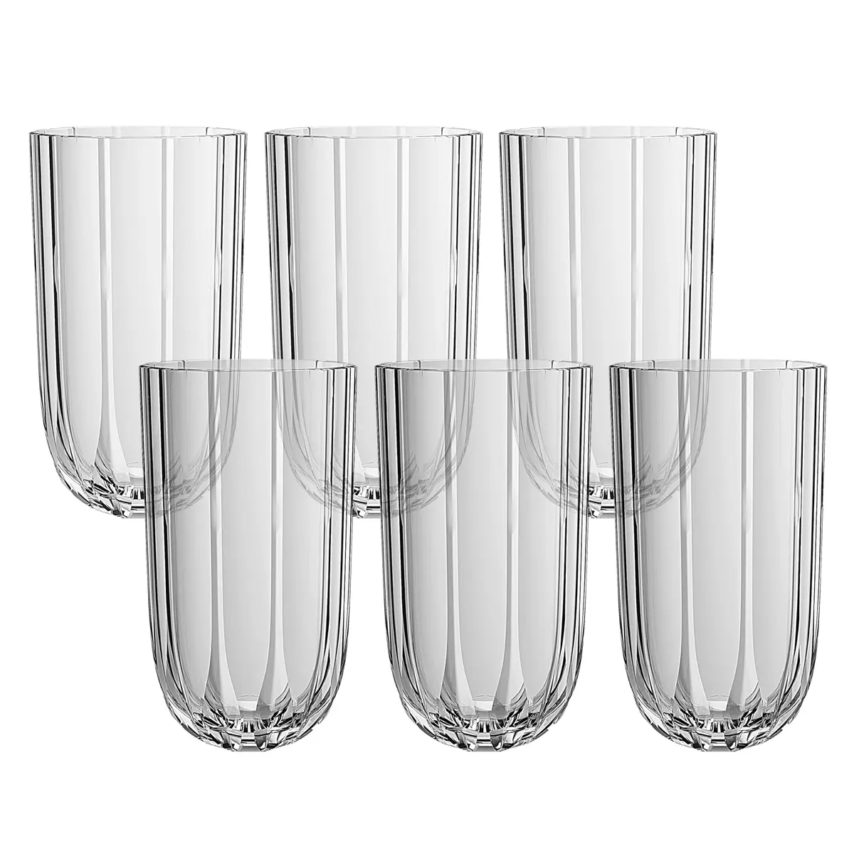 Jogo de 6 copos Altos Refinatto em Cristal ecológico 400ml A13,5cm
