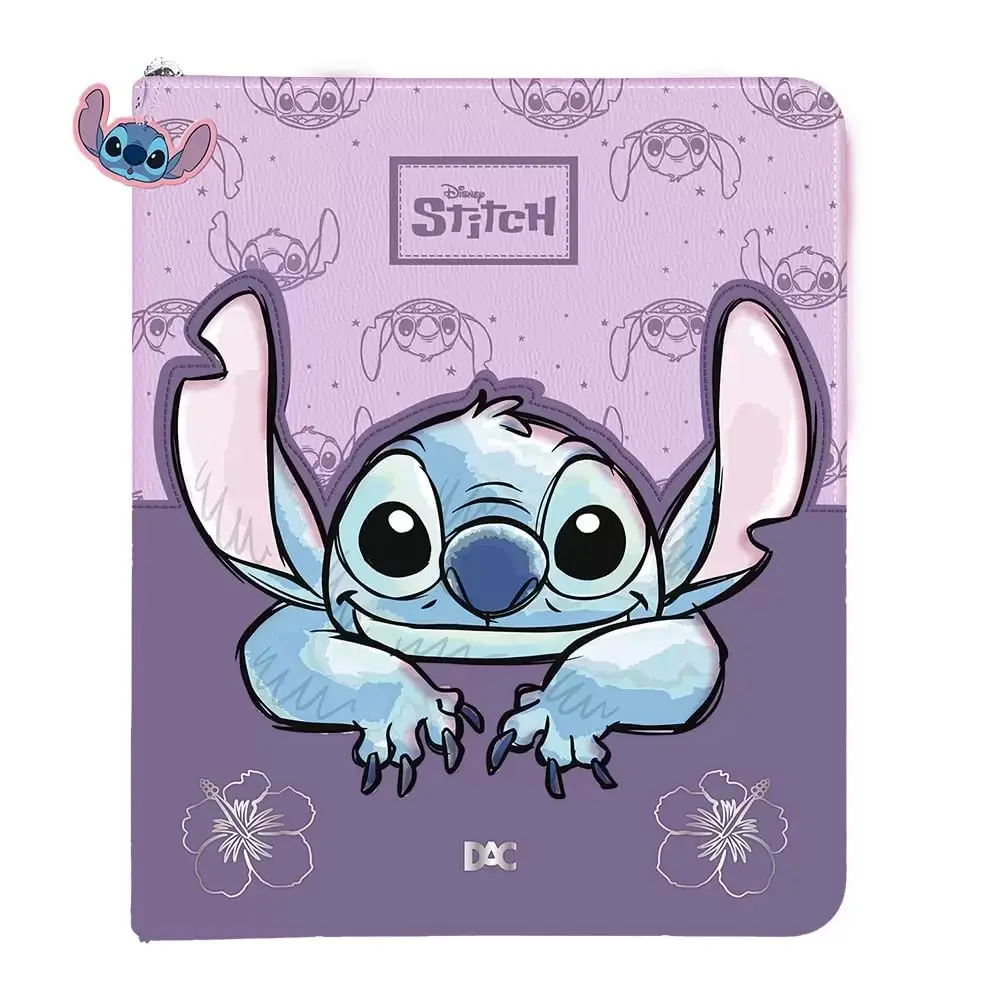 DAC - Caderno Argolado Universitário PVC com 48 folhas Fechamento em Zíper - Stitch - 1 Unidade - 1