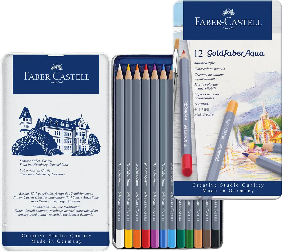Kredki akwarelowe Goldfaber Aqua 12 kolorów - 1