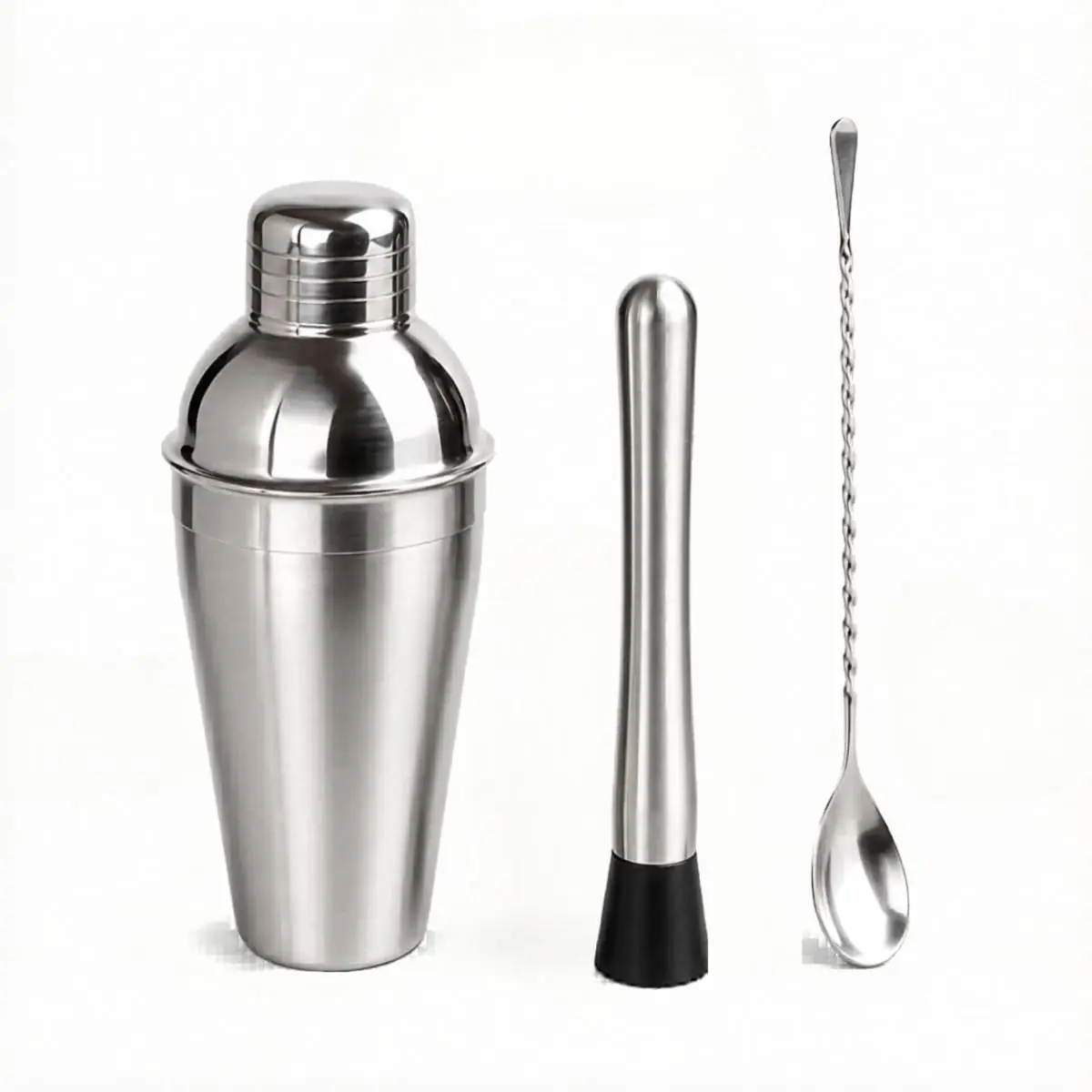 Kit Coqueteleira Profissional Inox com Dosador Socador Colher Misturadora Bailarina Ideal para Drinks Coquetéis Elegantes Resistente e Sofisticado