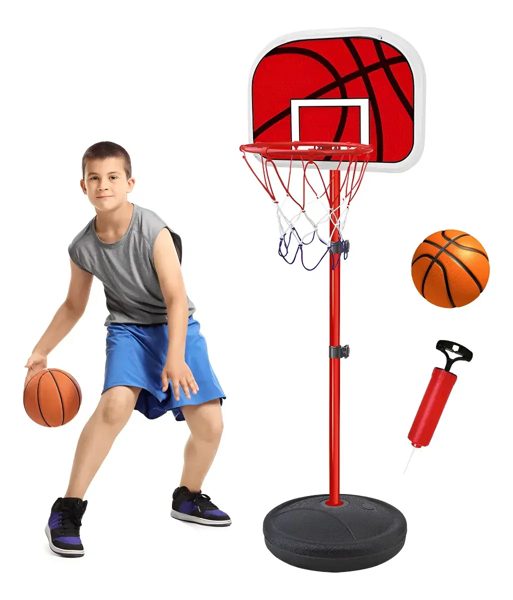 Cesta Basquete Tabela Ajustavel Bola Bomba Rede Brinquedo