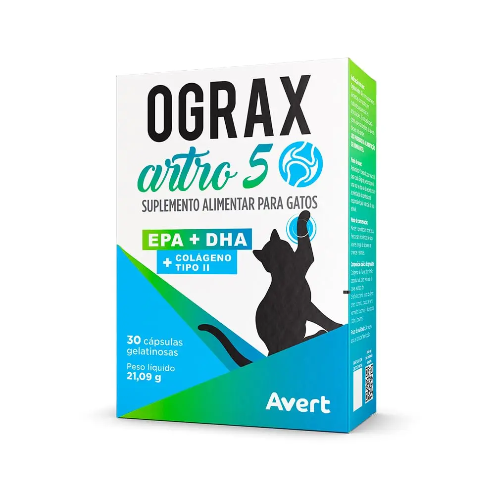 Suplemento Alimentar para Gatos Ograx Artro 5 (30 cápsulas) - Avert - 1