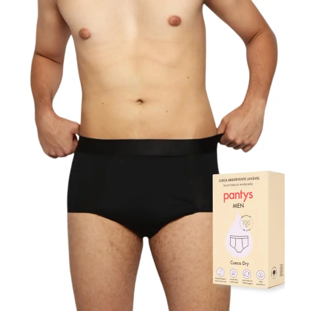 Cueca Absorvente Pantys Dry, Incontinência Moderada, Masculino, 1 Unidade