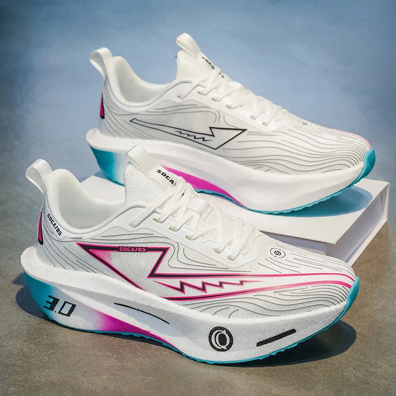 High-Quality Carbon Plate Running Shoes, Sneakers for Men and Women, Shock Absorption Training