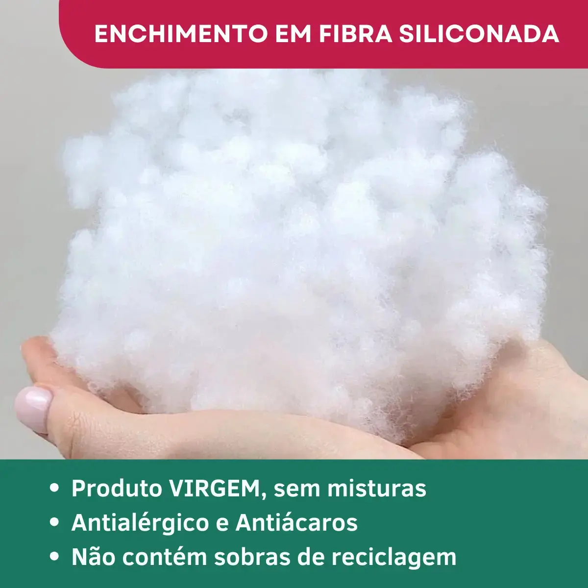 Kit 2 Refil Almofada 50x50 Enchimento Fibra Siliconada Hipoalergênico Antiácaro Extra Macio Premium thumbnail 5