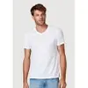 【Tam.: P M G GG EGG e EEGG】Camiseta Masculina Flamê Decote V Branca / HERING - 1