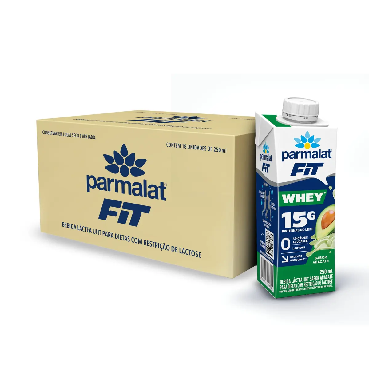 Parmalat Fit Bebida Proteica Abacate 15g de Proteína 250mL – 18 Unidades | 15g Proteína - 1