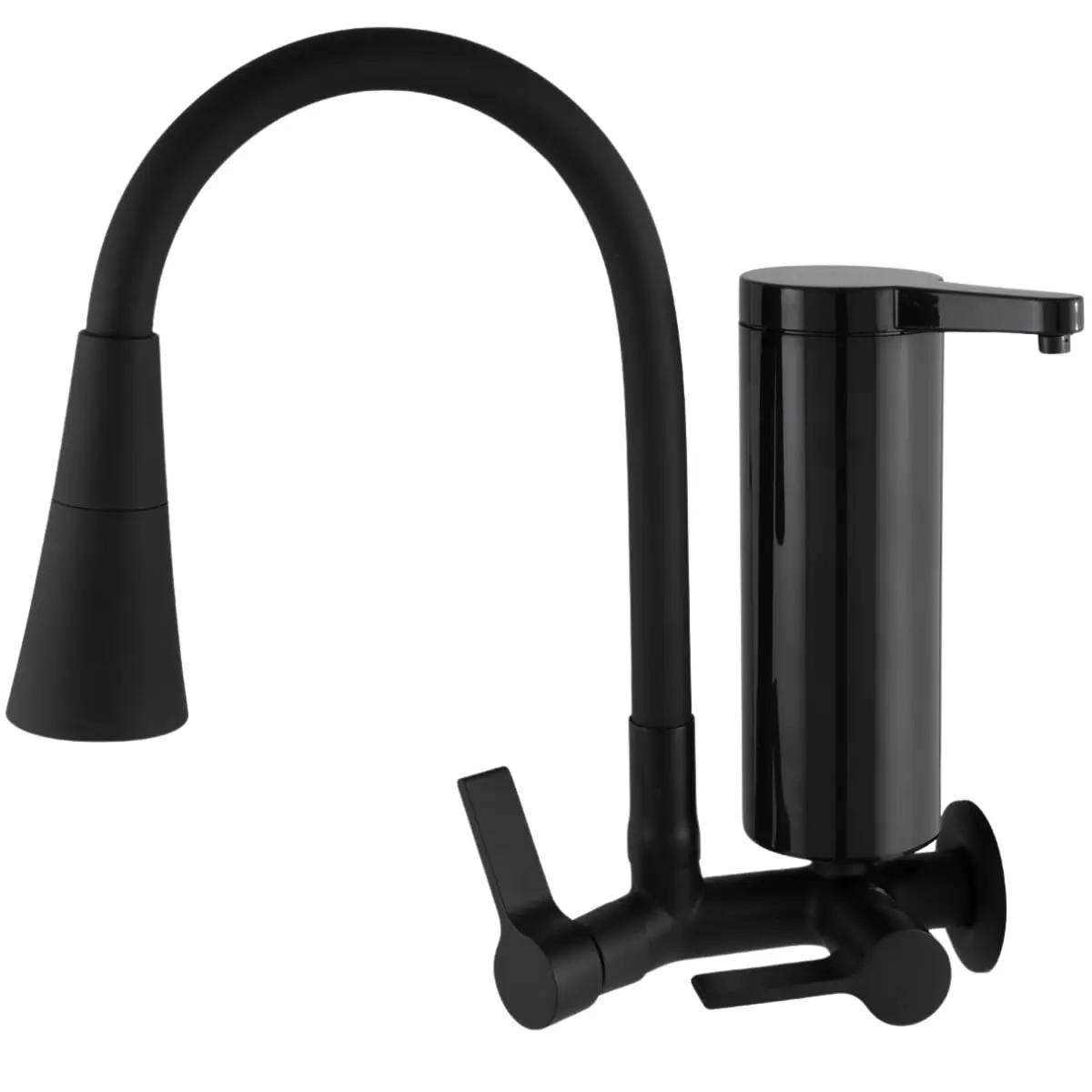 Torneira Gourmet Com Filtro Slim para Cozinha Preta de Parede - 1
