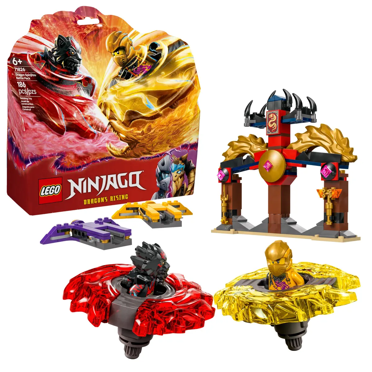 LEGO Ninjago Pack de Combate do Spinjitzu de Dragão 71826 (186 Peças) - 1